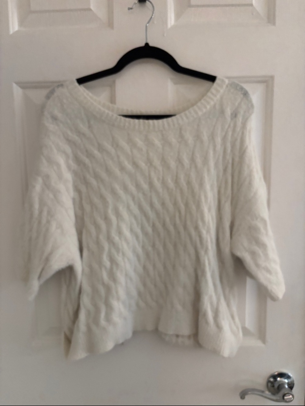 Cyrus Cream Cable-Knit Scoop Neck Sweater